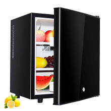 30L Mini Fridges, Upright Cosmetics Fridge Table Top Large Capacity Refrigerator, LED Light + Lock & Key, Low Noise, Low Energy A+, Fast Cooling, for