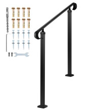"Rampa per Scale-Duoku-con Kit di Montaggio Incluso, Ideale per Gradini in Cemento o Legno, Portico o Terrazza, Finitura Nera Opaca"