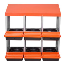 Pondio para Gallinas de Metal-Duoku-6 Compartimentos, Nido de 2 Niveles, Adecuado para Diversas Razas de Gallinas, Patos y Aves de Corral