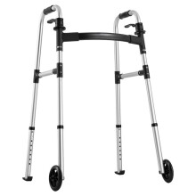 Déambulateur Pliable à 2 Roues-Duoku-Cadre Léger en Aluminium avec Roues de 12,7 cm, Aide à la Marche pour Adultes et Seniors