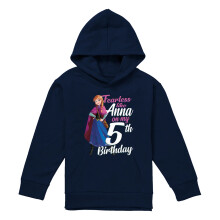 (9-11 Years, Navy) Frozen Childrens/Kids Fearless Like Anna 5th Birthday Pullover Hoodie