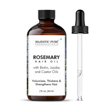 MAJESTIC PURE 100% Pure Rosemary Oil For Hair Growth Infused With Biotin | Hair Strenghtening Treatment | Nourishing & Volumizing | With Jojoba Oil &
