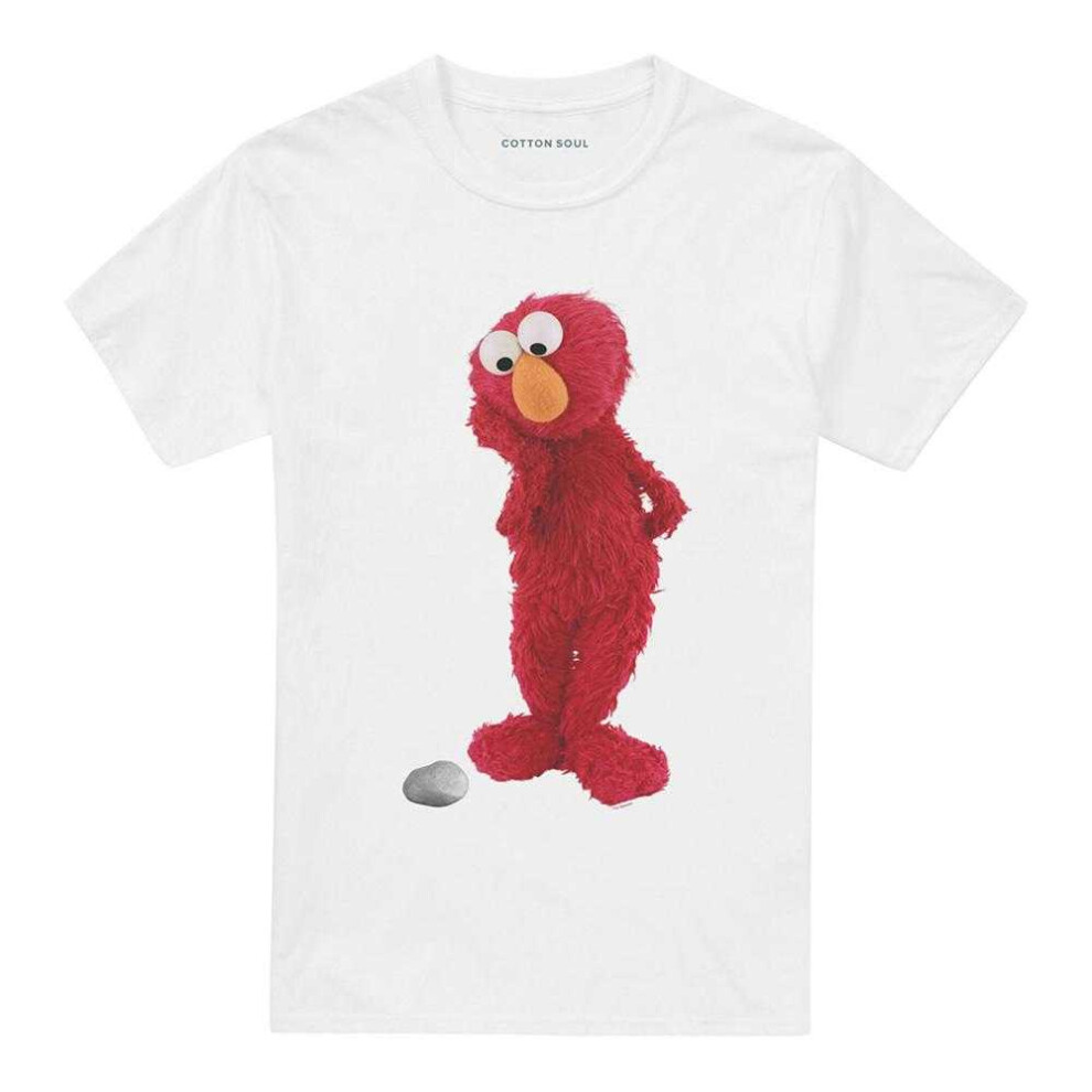 Sesame Street (M, ) Unisex Adult Existential Elmo # T-Shirt White