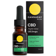 Cannaray CBD Oil Drops for Night-Time, 600mg, Soothing Peppermint | High Strengt
