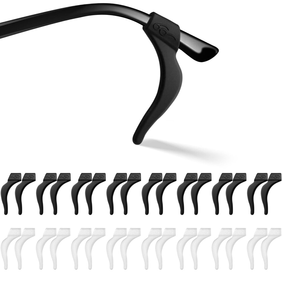 Qufiiry 16 Pairs Eyeglass Ear Cushions, Anti-Slip Glasses Ear Grip Hooks, Glasses Ear Grips, Glasses Grips Behind Ears, Silicone Glasses Ear Grips Fo