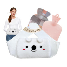 Dibikou Hot Water Bottle Belt, 1L wrap Around Wearable 3 in 1 Hot Water Bag with 130 cm Long Soft Waist Cover, PVC Koala Hot Water Bottle Strap for N