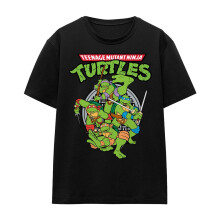 (S, Black) Teenage Mutant Ninja Turtles Womens/Ladies Group T-Shirt