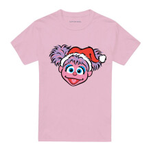 (XXL, Pink) Sesame Street Unisex Adult Abby Cadabby Santa Hat Christmas T-Shirt