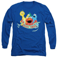(XXL, Royal Blue) Sesame Street Unisex Adult Deck The Halls Christmas T-Shirt