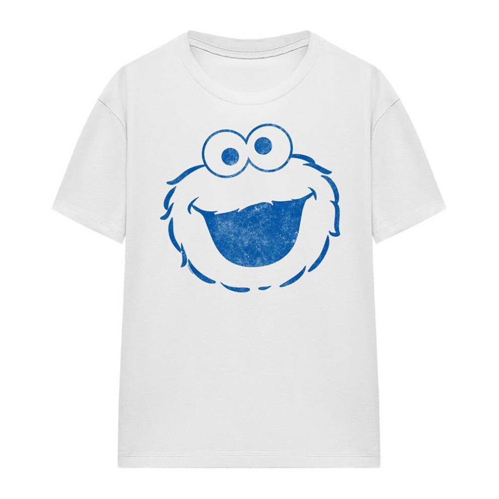 Sesame Street (Xxl, ) Womens/Ladies Cookie Monster Mono T-Shirt White