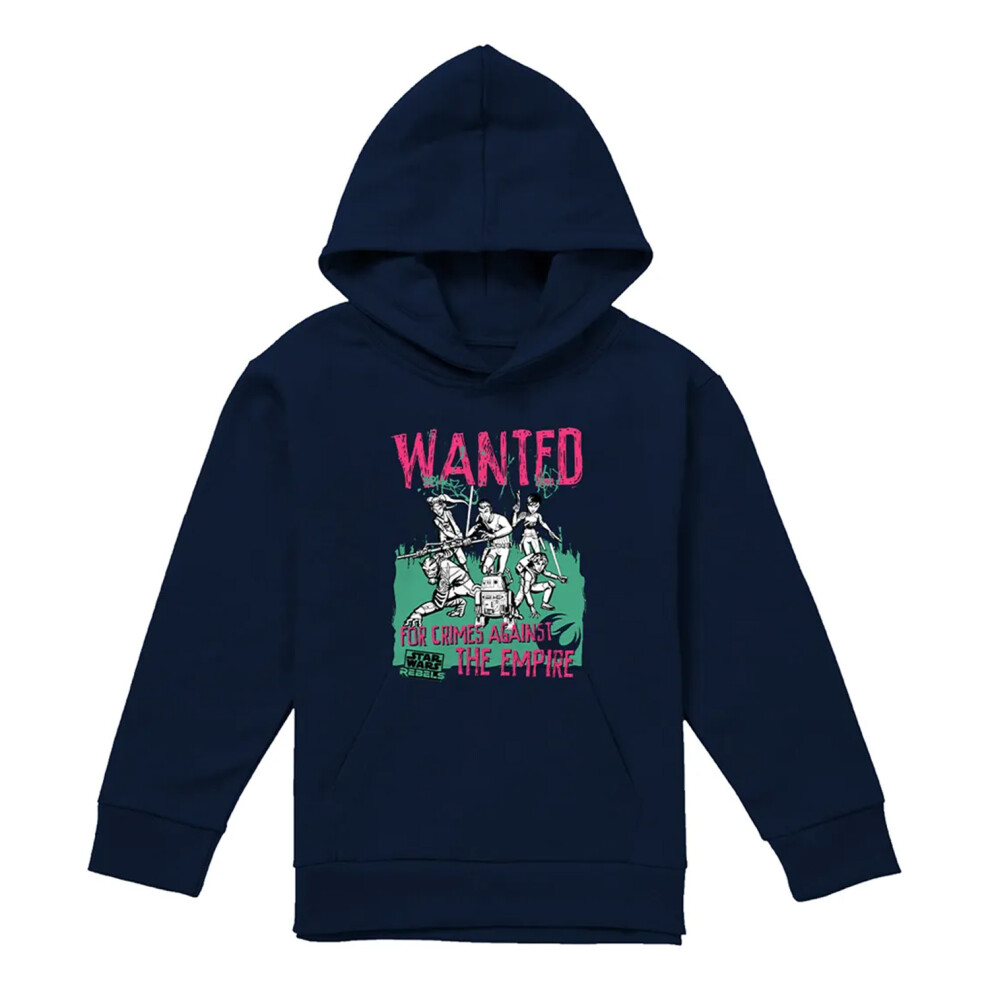 Star Wars (7-8 Years, Navy) Childrens/Kids Wanted Rebels Hoodie
