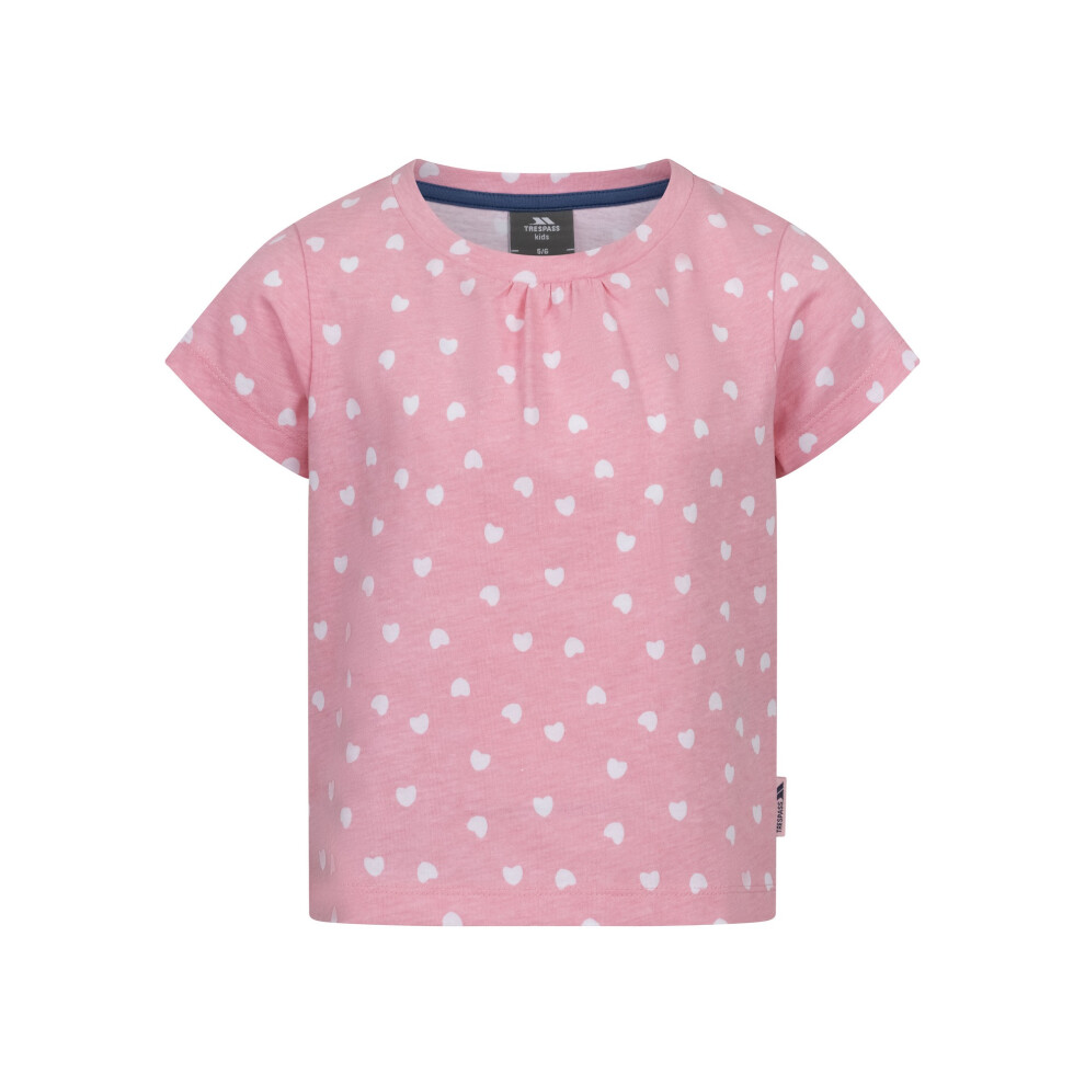 Trespass (9-10 Years, Baby Pink) Girls Hira Hearts T-Shirt