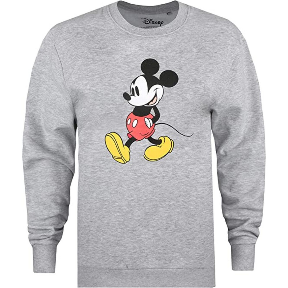 Disney (S, ) Womens/Ladies Strides Mickey Mouse Washed Sweatshirt Grey