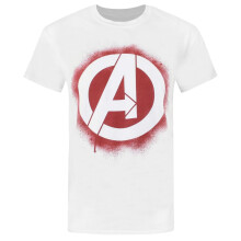 (XL, White) Avengers Mens Stencil Logo T-Shirt