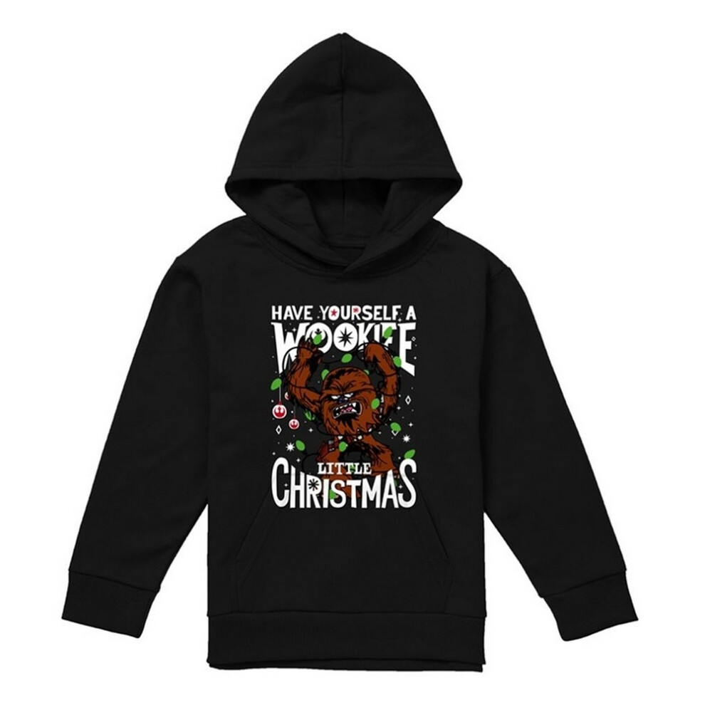 Star Wars (7-8 Years, Black) Childrens/Kids Little Christmas Wookiee Hoodie