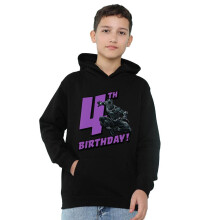 (9-11 Years, Athletic Heather) Black Panther Childrens/Kids Heather Pull Over 4th Birthday Hoodie