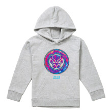 (5-6 Years, Athletic Heather) Black Panther Childrens/Kids Heather Pull Over Hoodie