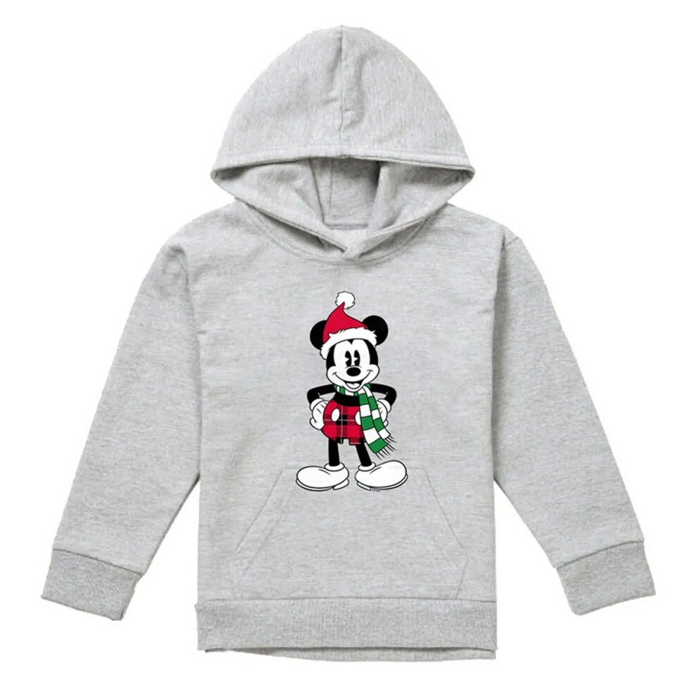 Disney (12-13 Years, Athletic Heather) Childrens/Kids Mickey Mouse Tartan Heather Christmas Hoodie