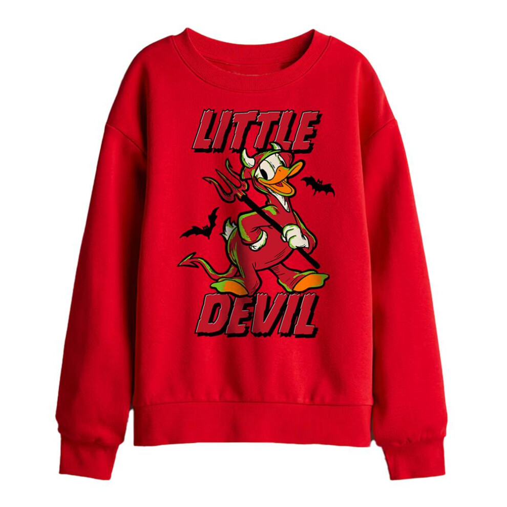 Disney (9-11 Years, Red) Childrens/Kids Little Devil Donald Duck Sweatshirt
