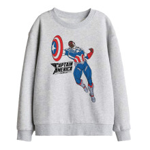(9-11 Years, Athletic Heather) Captain America Childrens/Kids Sam Wilson Doodle Sweatshirt