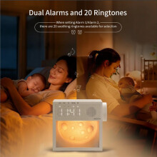 Relógio de Luz Noturna com Ruído Branco, Controle Por Toque, Alarme Digital, 10 Sons Calmantes para Ambiente de Quarto, Auxiliar de Sono