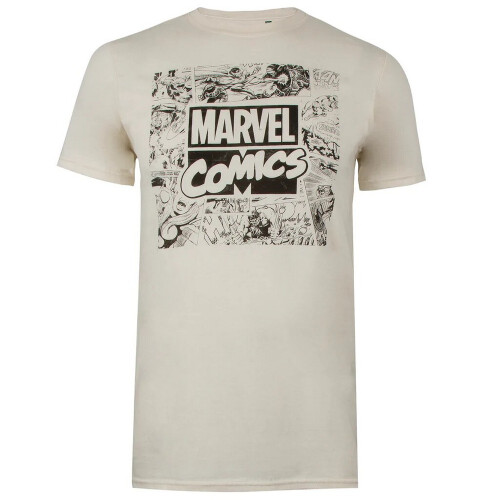 Marvel (XL, Natural) Marvel Mens Retro T-Shirt