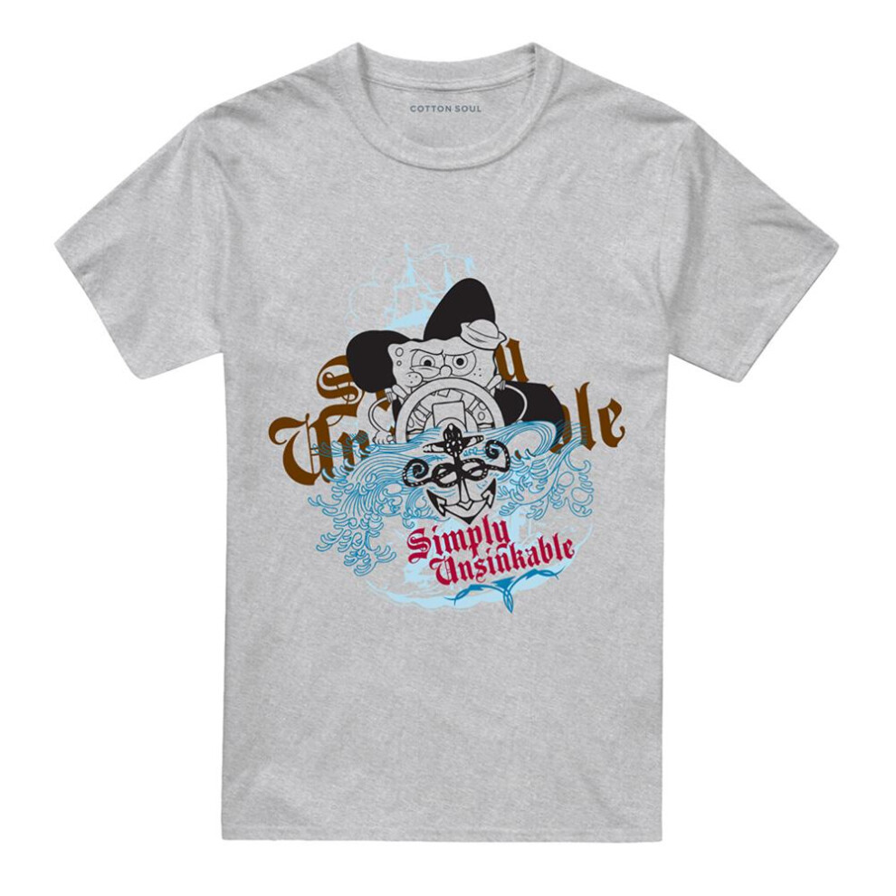 Spongebob Squarepants (3Xl, Athletic Heather) Unisex Adult Simply Unsinkable T-Shirt Multicoloured