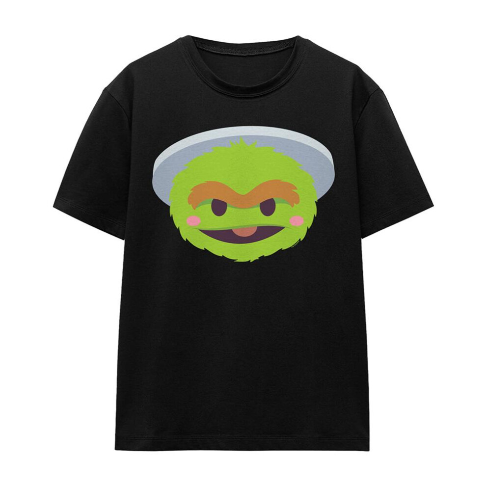 Sesame Street (S, Black) Womens/Ladies Oscar The Grouch Kawaii Face T-Shirt
