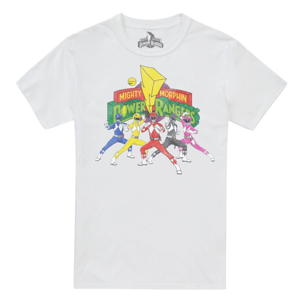 Power Rangers (M, White) Mens Team T-Shirt