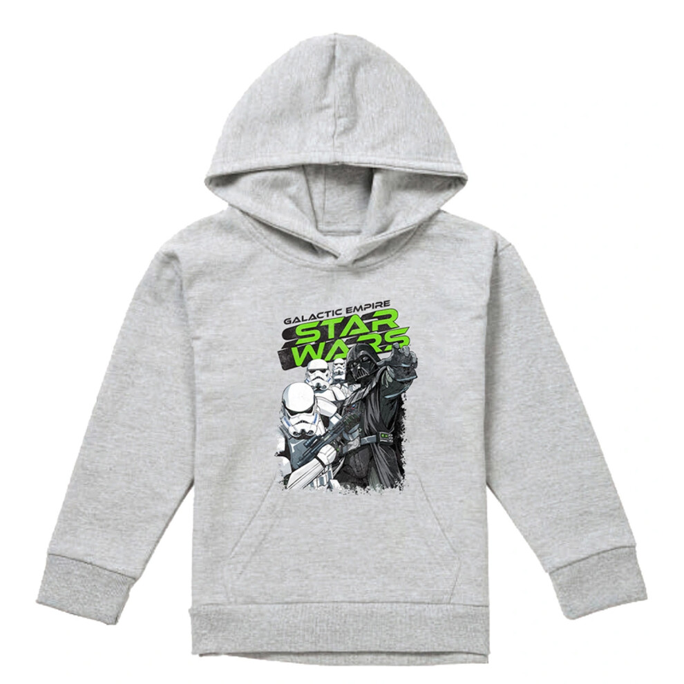 Star Wars (9-11 Years, Athletic Heather) Childrens/Kids Galactic Empire Darth Vader Sketch Hoodie