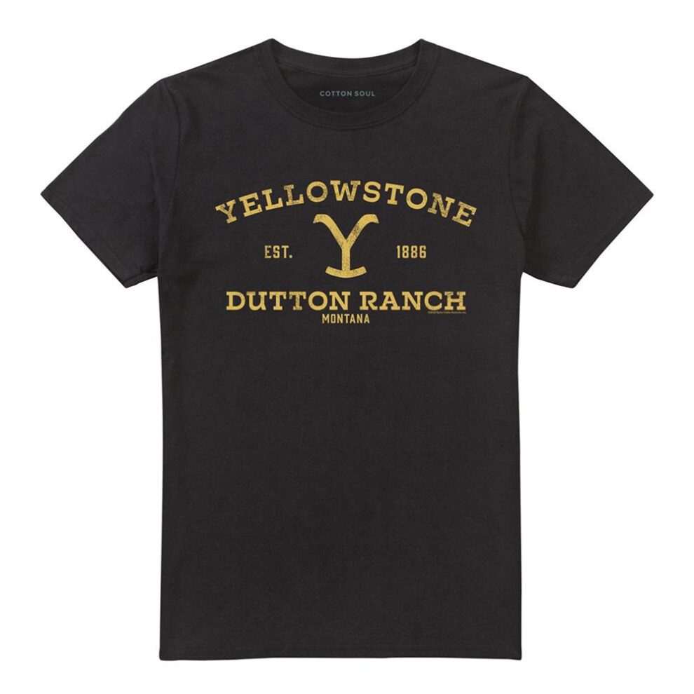 Yellowstone (4Xl, Black) Unisex Adult Dutton Ranch Simple T-Shirt
