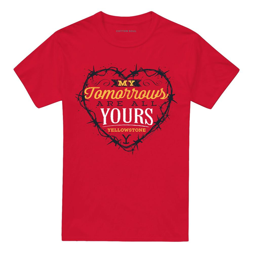 Yellowstone (Xxl, Red) Unisex Adult My Tomorrows Are All Yours Heart T-Shirt