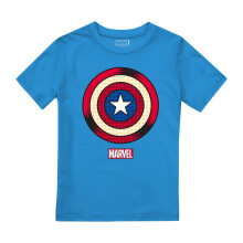 (7-8 Years, Sapphire Blue) Captain America Childrens/Kids Shield Pop Art T-Shirt