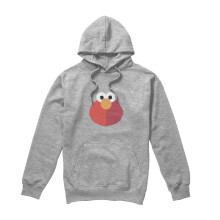 (L, Athletic Heather) Sesame Street Unisex Adult Elmo Smile Heather Hoodie