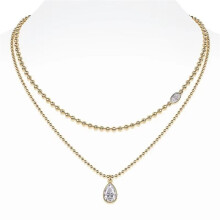 925 Sterling Silver Fashion Clavicle Necklace D VVS1 Pear Moissanite Pendant 18K White Gold Plated for Women Necklaces
