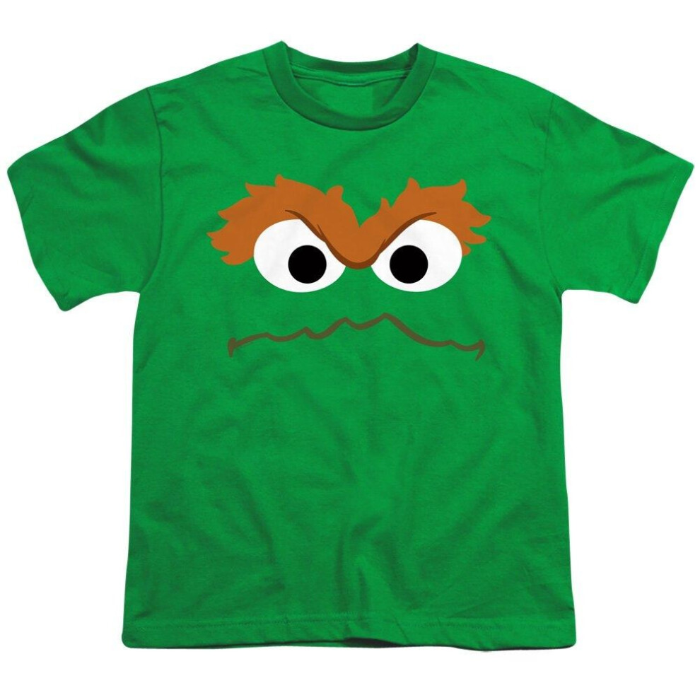 Sesame Street (7-8 Years, Irish Green) Childrens/Kids Oscar The Grouch Face T-Shirt