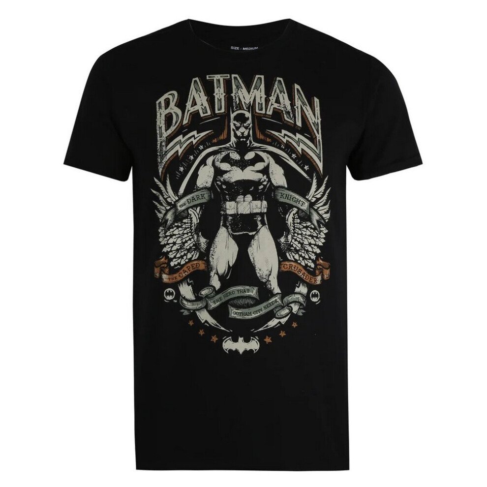 Batman (M, Black/Grey) Mens Gotham Hero T-Shirt
