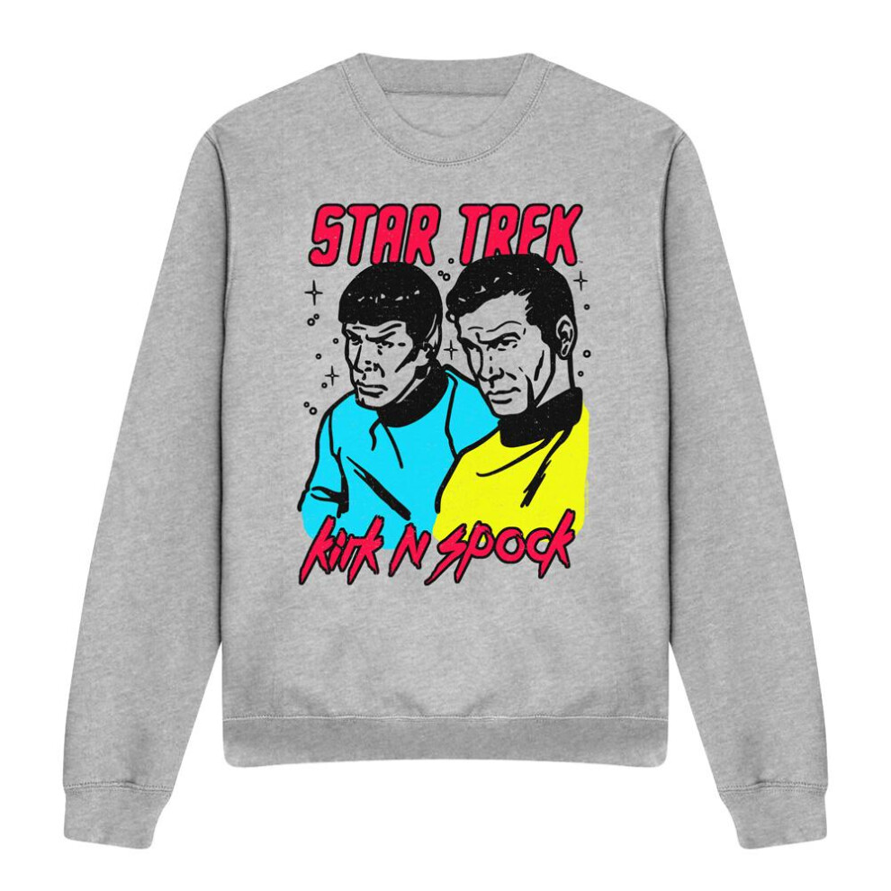 Star Trek (Xl, Sport Heather) Unisex Adult Kirk & Spock Sweatshirt Multicoloured