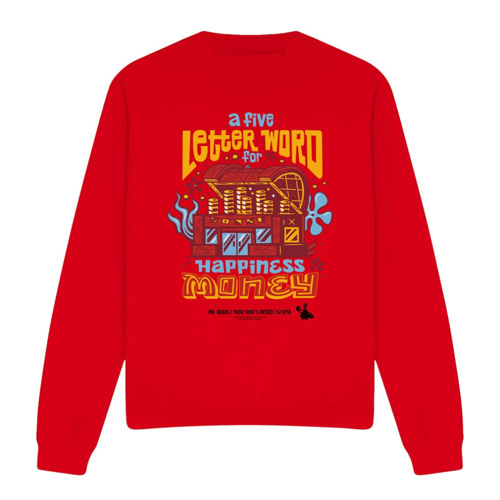 Spongebob Squarepants (S, Red) Unisex Adult Money Mr Krabs Sweatshirt