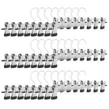 24 Stuks Rokhangers met Clips, Broekhanger Metalen Broekhangers Ruimtebesparend voor Broeken Rokken Kleding