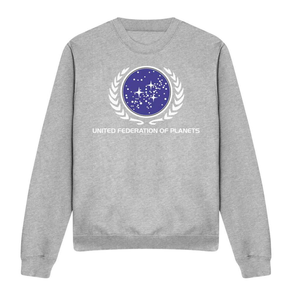 Star Trek (L, Sport Heather) Unisex Adult United Federation Logo Sweatshirt Multicoloured