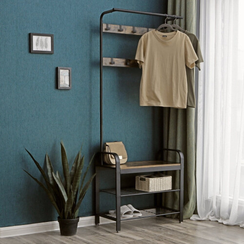 Cabide, cabideiro, sapateira de madeira, LOFT 2