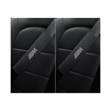 BMW Suede Seat Belt Shoulder Covers - Alcantara Comfort, Protective Cover for 1/3/5/7 Series and X5/X3/X2/X1 (Pair, Black)
