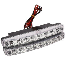 Luci diurne a LED da 12 V CC per auto, coppia da 8 LED super bianchi