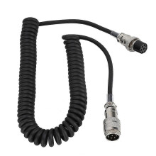 Coiled 8-pin cable for audio equipment, male to female microphone