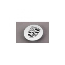 PORSCHE CENTRE WHEEL HUB CAPS - 76mm - SILVER/BLACK