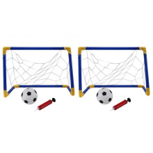 2X Folding Mini Football Soccer Goal Post Net Set with Pump Kids Sport Indoor Outdoor Games Toys