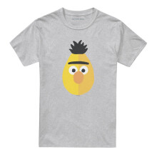 (S, Athletic Heather) Sesame Street Unisex Adult Bert T-Shirt