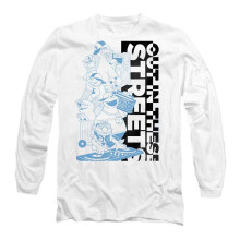 (S, White) Sesame Street Unisex Adult Out In These Streets Long-Sleeved T-Shirt