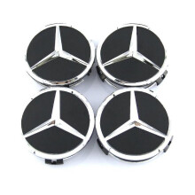 Zwart/zilver Mercedes Benz Wheel Center Caps Hub Badges 60mm 4 Pcs Voor W202 W203 W204 W208 W210